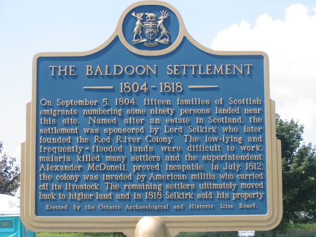 The Baldoon Settlement 1804-1818