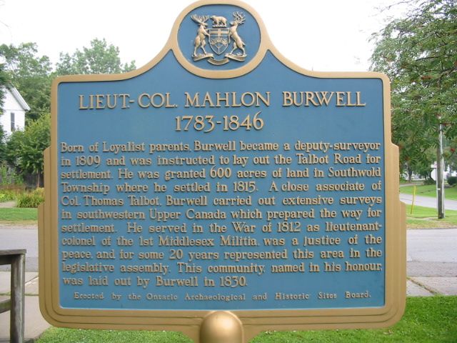 Lieutenant-Colonel Mahlon Burwell 1783-1846