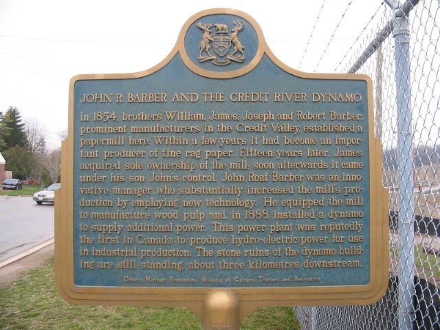 John R. Barber and the Credit River Dynamo