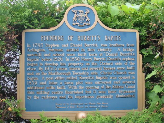 Founding of Burritt's Rapids