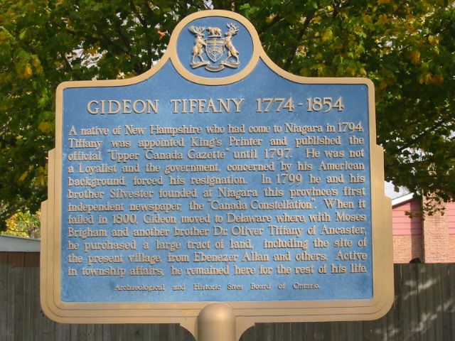 Gideon Tiffany 1774-1854