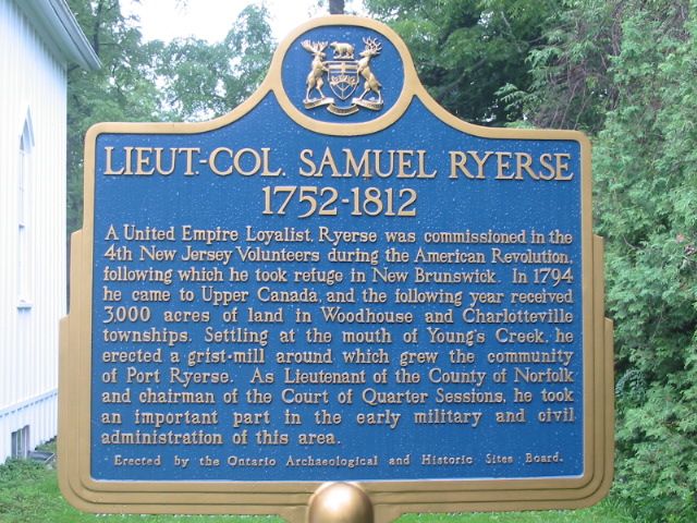 Lieutenant-Colonel Samuel Ryerse 1752-1812