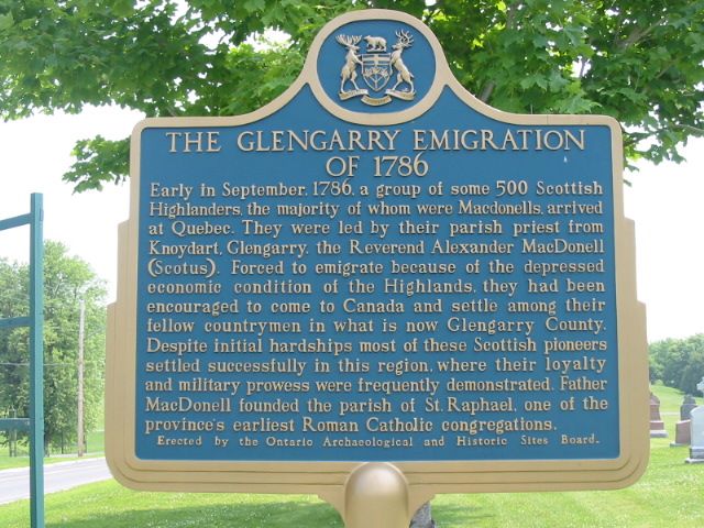 The Glengarry Emigration of 1786