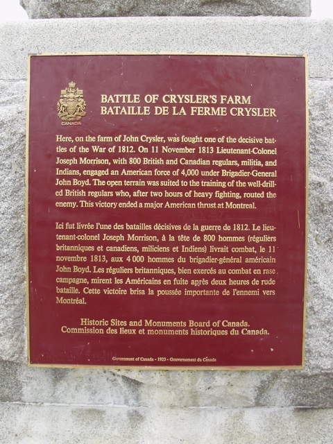 Battle of Crysler's Farm 1843-1914