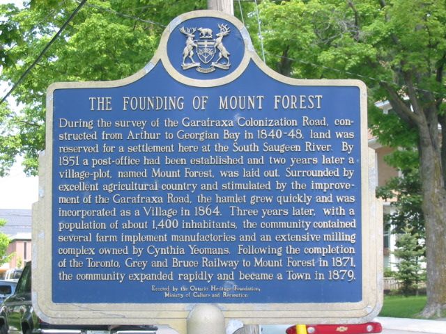 The Founding of Mount Forest